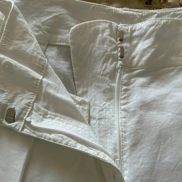 Eileen Fisher Organic Cotton Flat Front Stretch Cropped Pants White Size 16W - Picture 3 of 4